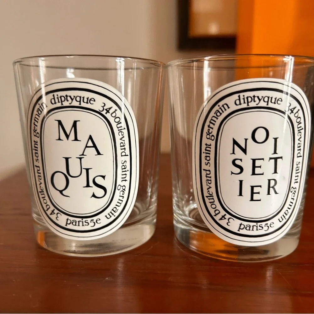 Two empty Diptyque luxury candle vessels: Noisetier snd Maquis. - Picture 4 of 4